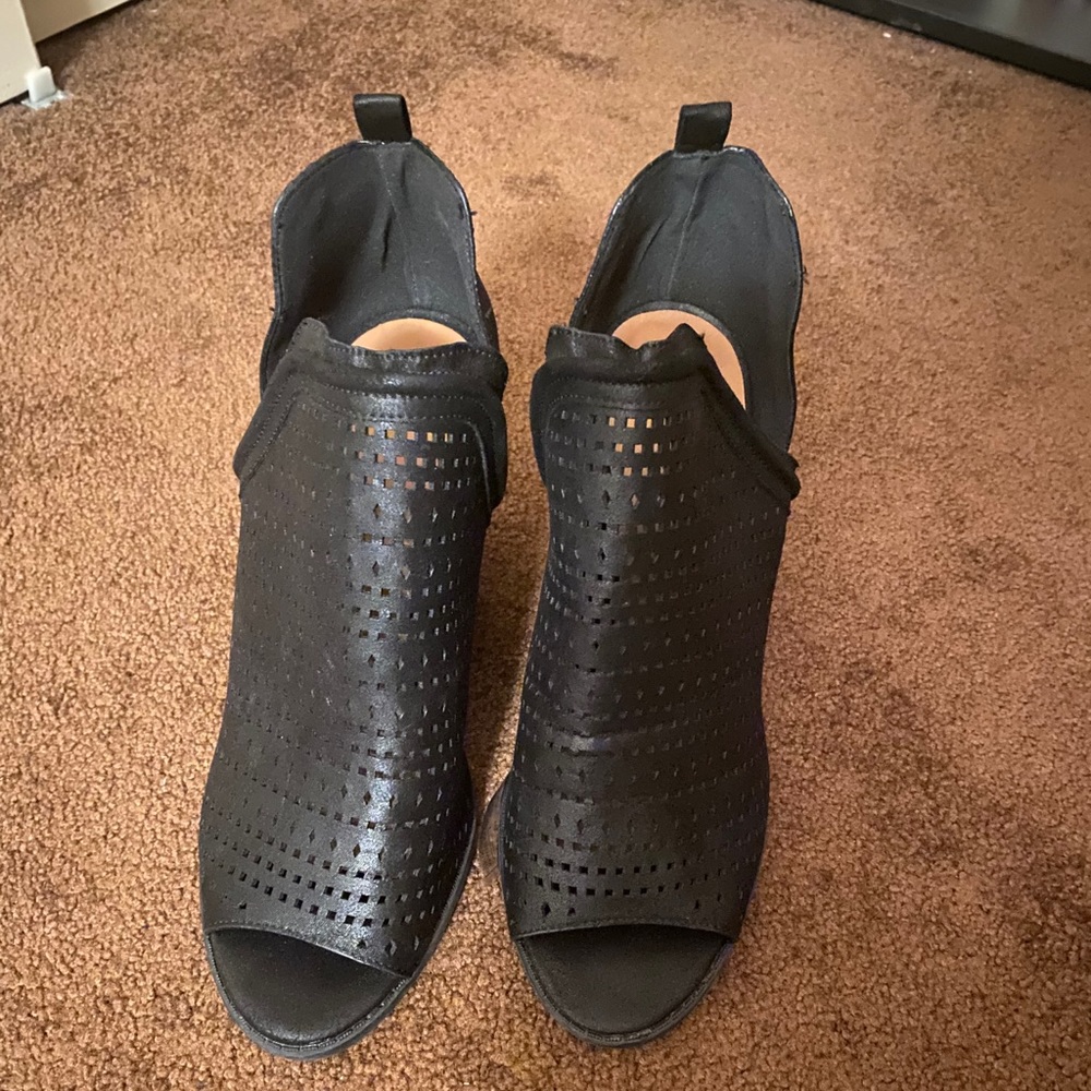 Black Open Toe Heels